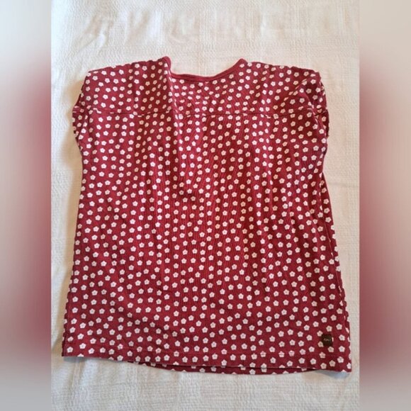 Tea Collection girls size 10 red shirt with white flowers. VGUC - Picture 3 of 4